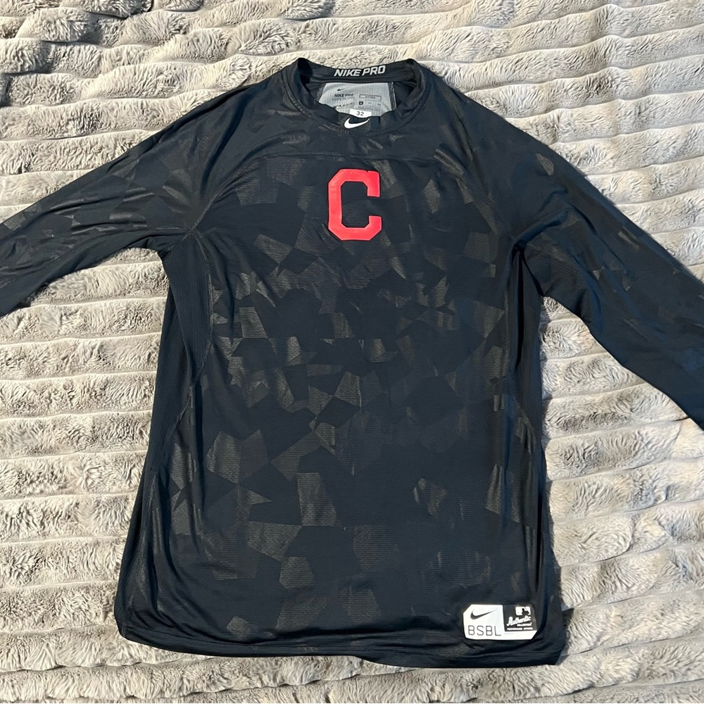 Cleveland guardians on field mid sleeve men’s compression shirt.